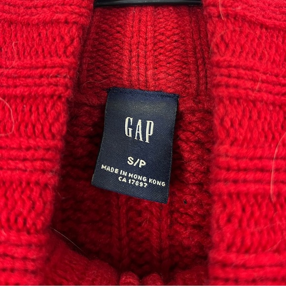 Vintage Gap Chunky Knit Wool Zip Up Sweater Sz S - Picture 4 of 7